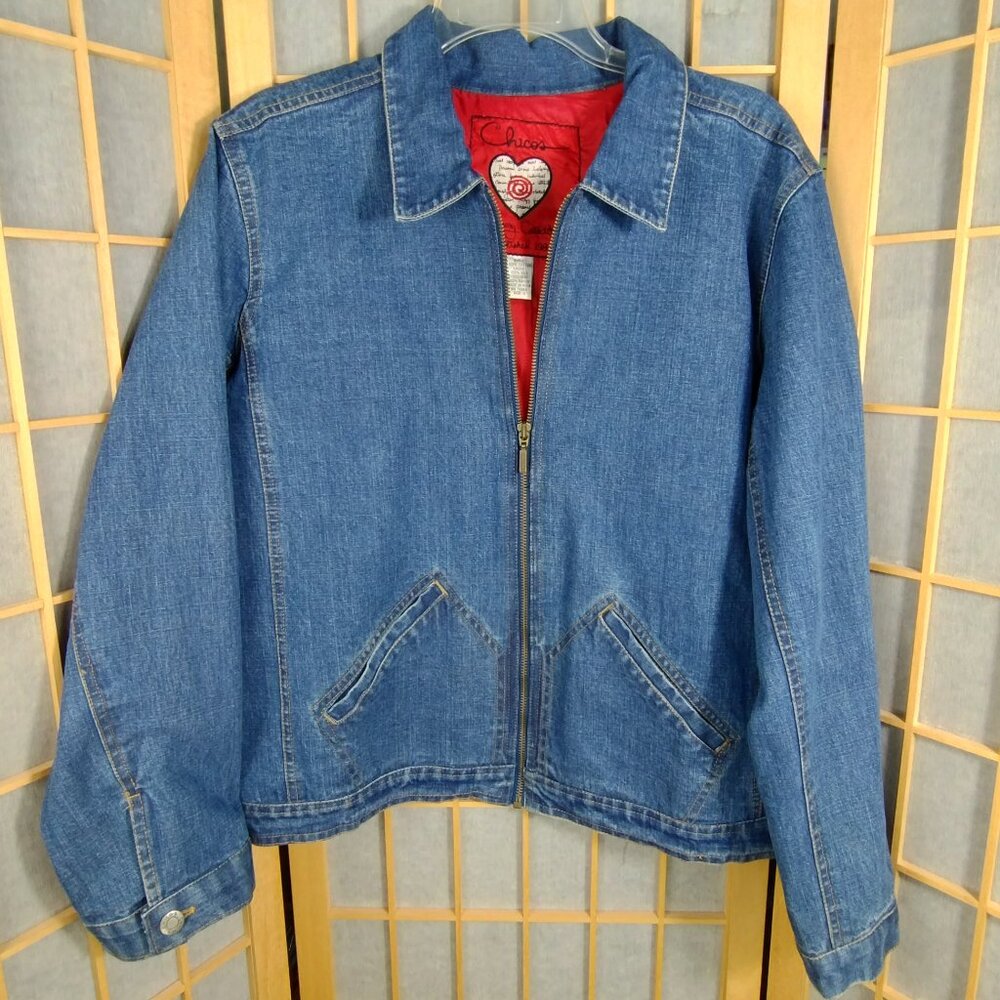Chico's Anniversary Edition Denim Jacket Size 2/L - Picture 1 of 11